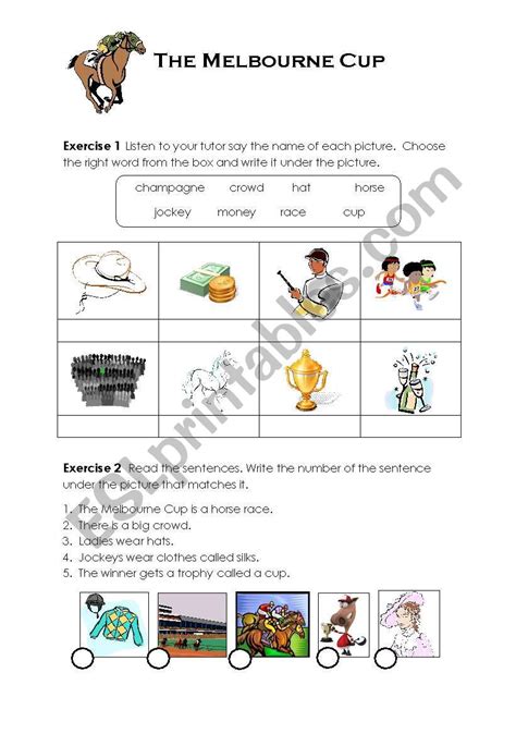 melbourne cup printables|Melbourne Cup Worksheet .